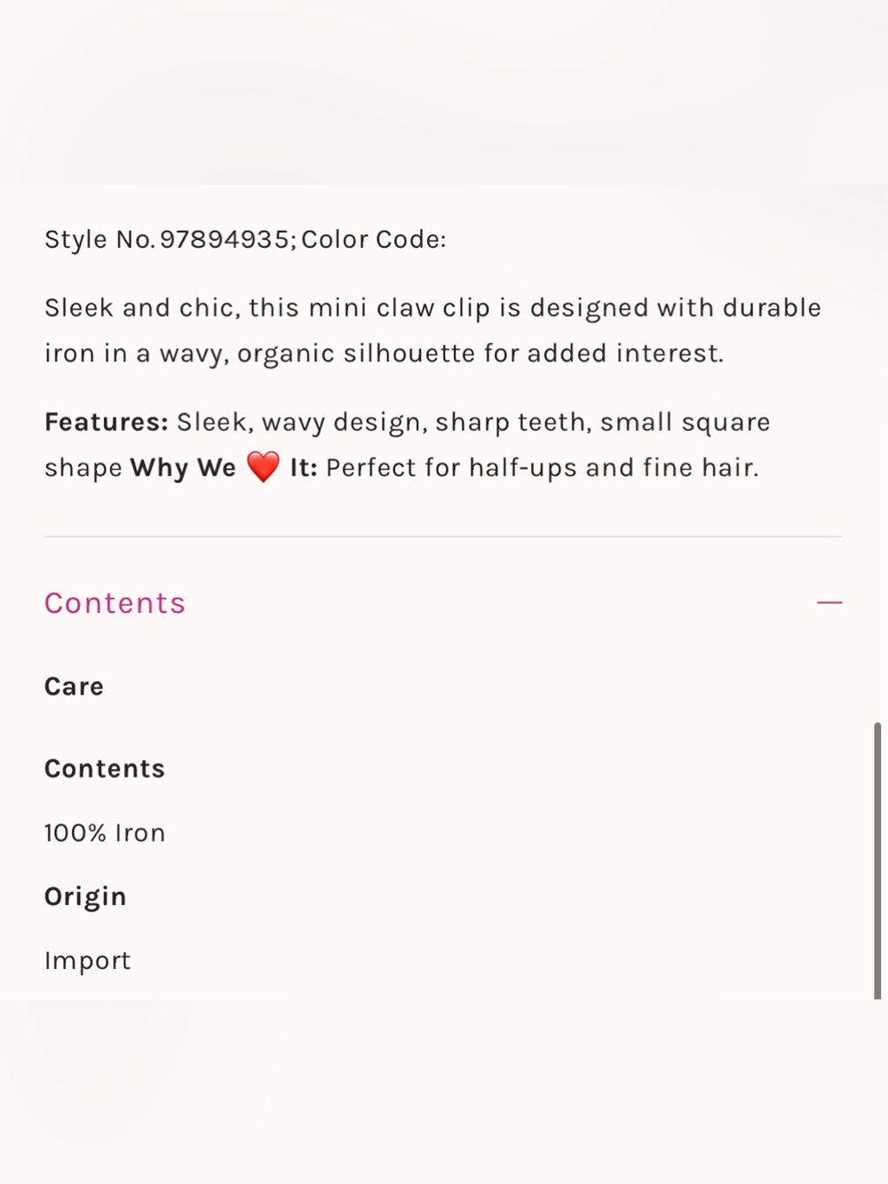 NWT FREE PEOPLE Hard Core Flat Claw Clip | Silver MSRP $18 - Picture 3 of 3